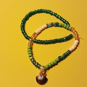 🌊🖐️Handmade// 🐚 Seashell Bracelet Set🐚🌊